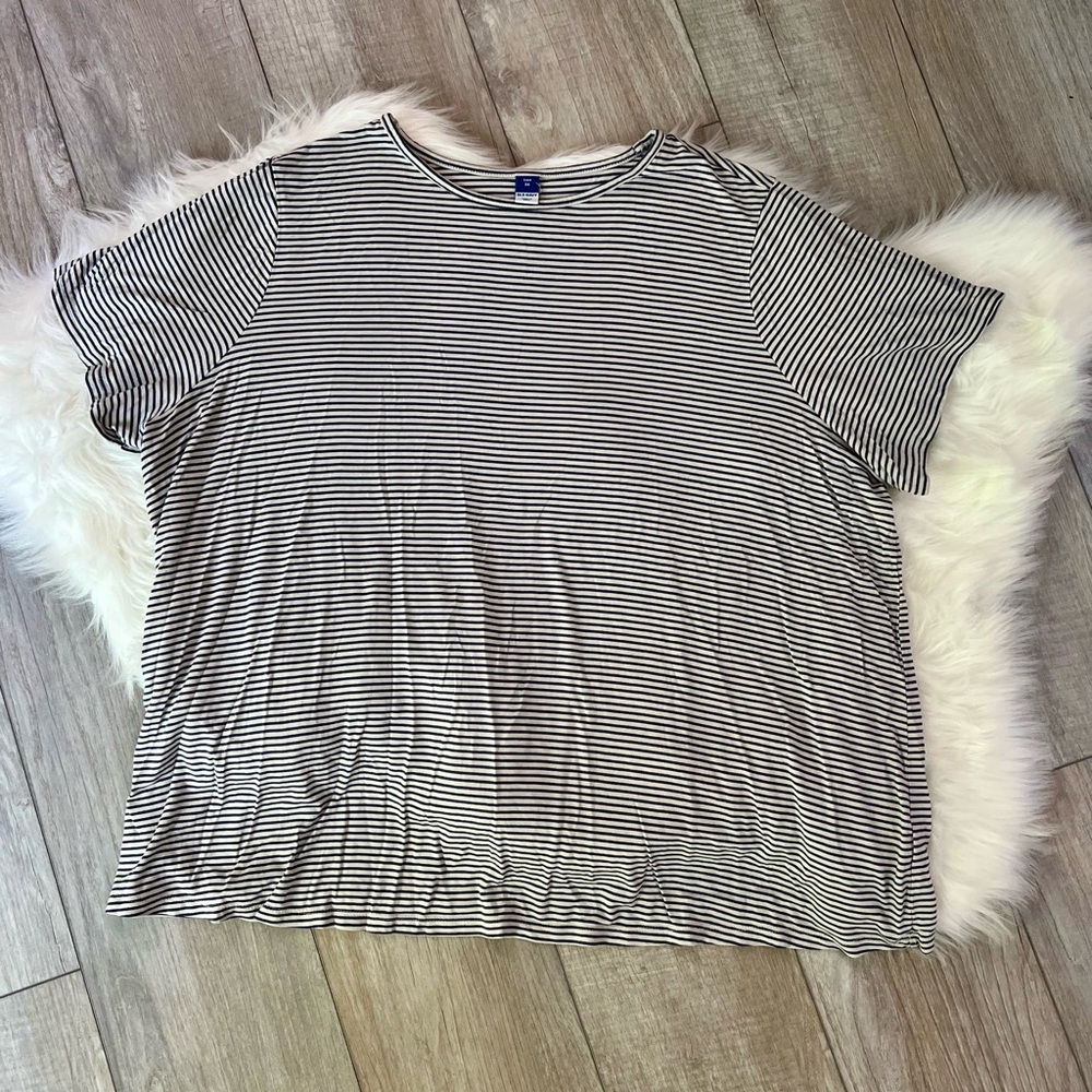 OLD NAVY | Navy Striped Ultra Soft Luxe Short Sleeve Tee (2X)